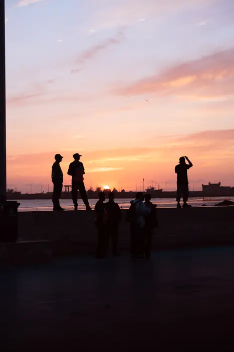 Coucher de soleil sur la corniche d'Essaouira